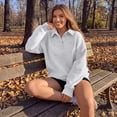 thumbnail image 5 of SUNBS Womens Sweatshirts Polo Collar Half-Button Oversized Long Sleeve Lounge Pullover Tops, 5 of 8