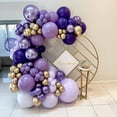thumbnail image 3 of Beyondtrade 107pcs Metallic purple Gold Balloons Garland Arch Kit for Decoration Baby Shower Birthday Party Wedding backdrop, 3 of 7