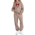 thumbnail image 4 of ersvoioy Hoodies for Girls Print Set Long Sleeve Hooded Top with Jogger Pants Fleece Lined 2 Piece Outfit Size 2-13 Years, 4 of 5
