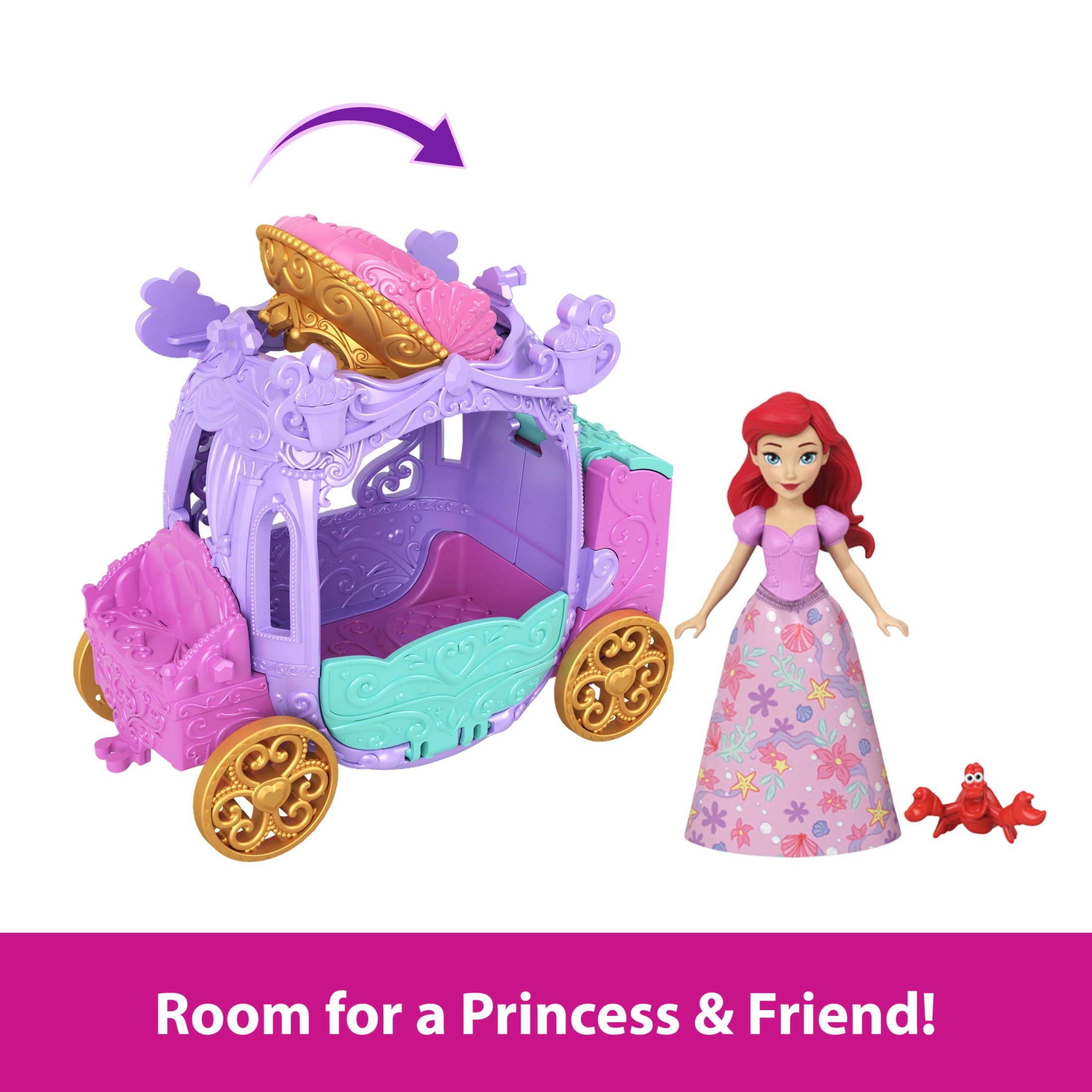 Disney Princess Carriage Reveal Surprise Small Doll, Vehicle & Figure (Characters May Vary)