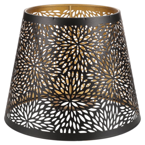 Pantalla de Metal E27, cubierta de luz decorativa para dormitorio, pantalla de lámpara de mesa de Metal, lámpara de araña para el hogar, pantalla de luz