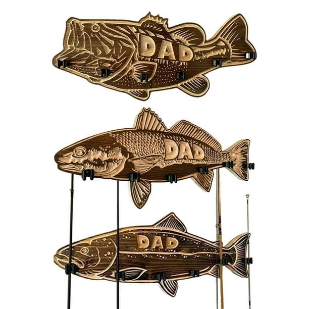 Fishing Rod Holder Wall-mounted Wooden Rod Holder Fishing Rod Fishing Rod  Holder Holder Rod Rod Holder Holder Rod Fishing Rod Rack Gifts for Dad 