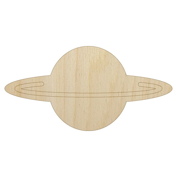 Saturn Planet Symbol Wood Shape Unfinished Piece Cutout Craft DIY Projects - 4.70 Inch Size - 1/8 Inch Thick