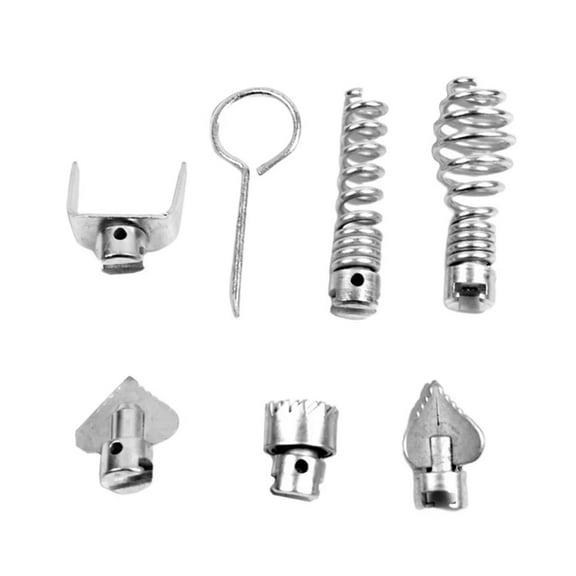 JZROCKER 7Pcs 16mm Stainless Steel Pipeline Dredging Machine Cutter Cutting Head Set Drain Tool for Drain Augers Set