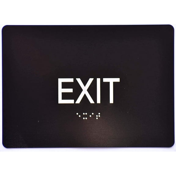 EXIT Sign Black (Aluminium, Black/Silver,Size 5x7) The Sensation line