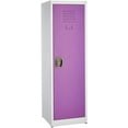 thumbnail image 3 of AdirOffice 48” Steel Metal Locker 3-Tier Storage Cabinet with Key & Hooks, Purple, 3 of 7