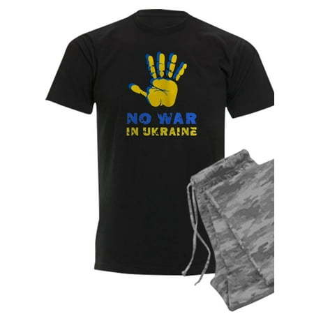 

CafePress - No War In Ukraine Peace Five Print Donbas Pajamas - Men s Dark Pajamas
