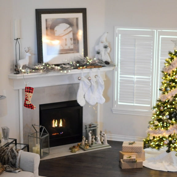 EXHUMKY Christmas Stocking Holder for Mantle Fireplace, Metal Stocking Hanger, 1 Set