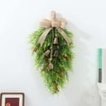 thumbnail image 6 of geerera Christmas Teardrop Swag, Linen Bow and Pine Greenery, Rustic Holiday Decor, for Front Door, Fireplace Mantel, Wall Decor, 6 of 6