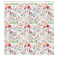 thumbnail image 3 of Ambesonne Country Shower Curtain, Colored Spring Flowers, 69"Wx75"L, Pink Green Red, 3 of 5