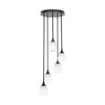 thumbnail image 1 of Empire 5 Light Cluster Pendalier In Matte Black Finish With 5" White Matrix Glass, 1 of 1