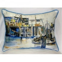 Betsy Drake ZP929 Fishing Boat Throw Pillow- 20 x 24 in.