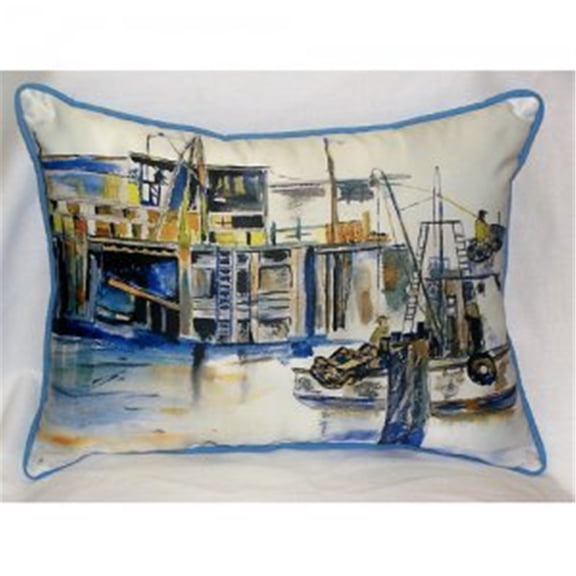 Betsy Drake ZP929 Fishing Boat Throw Pillow- 20 x 24 in.