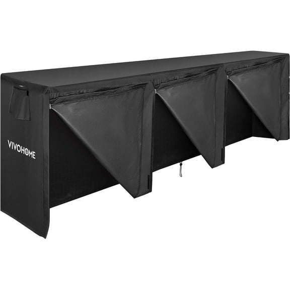 SPECSTAR 12ft Waterproof Firewood Log Rack Cover, Heavy Duty 600D Oxford Outdoor Weather Resistant Fire Wood Storage Holder Cover with Zipper and Hook Loop Tape
