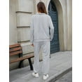 thumbnail image 4 of FIOPHY Women's Cozy 2 Piece Outfits Lounge Sets Long Sleeve Half Zip Sweatshirt Tops Jogger Sweatpants Sweats Track Suits Set,Gray,L, 4 of 5