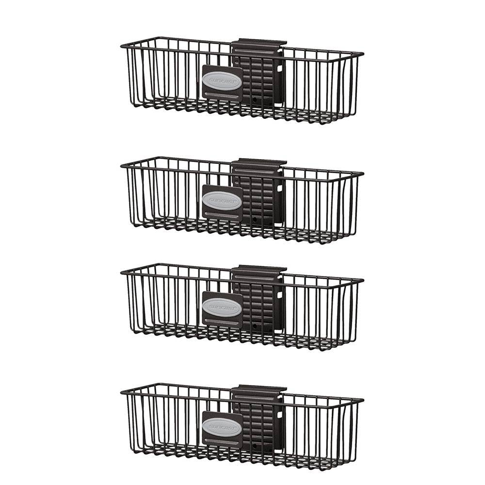 Suncast Storage Trends 3" x 12" Mounted Metal Wire Shelf Basket, Black