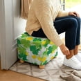 thumbnail image 5 of SCRAWLGOD St. Patrick's Day Four Leaf Clover Coin Print White Green Footstool Slipcover, Thick Foot Rest Cushion Non Slip Square Slipcover for Ottoman with Elastic Buttom for Living Room, 5 of 7