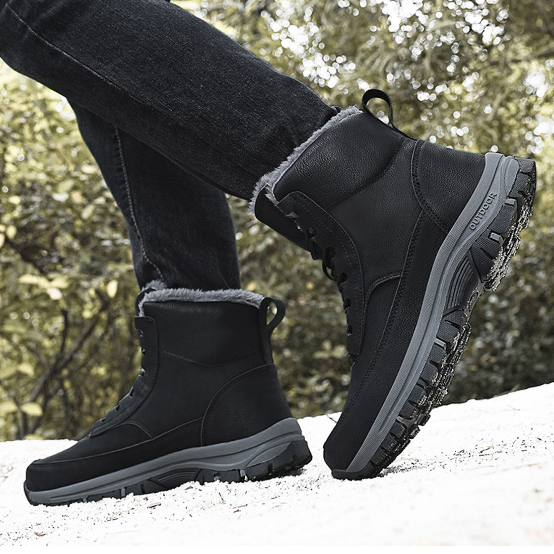 Ecetana Men's Winter Snow Boot, Black photo 6