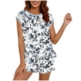 thumbnail image 1 of Conjunto Corto Casual para las Mujeres No Posicionamiento Impreso de Manga Corta Cuello Redondo Pantalones de Cordón Conjunto, Toda la Temporada, Poliéster, Casual, 1 of 5