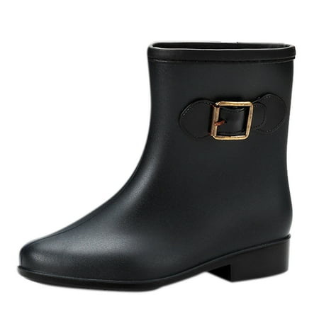 

crtigd Go Go Boots Size 11 Ladies Women Boots Rain Rubber Waterproof Shoes Rain Boots High- Non-slip women s boots