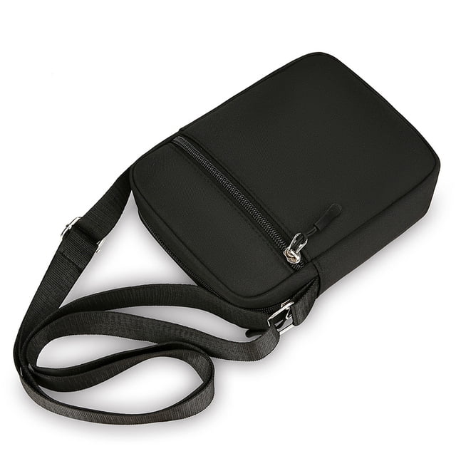 Typpkmm Women Mini Crossbody Bag, Black Faux Leather Shoulder Purse, Zip Closure Handbag for Daily Errands, Black B