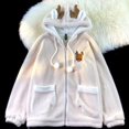 thumbnail image 1 of Sudadera con capucha de terciopelo de alce de Navidad de gran tamaño Harajuku para hombres y mujeres, sudaderas con capucha Kawaii, ropa de otoño e invierno, 1 of 5