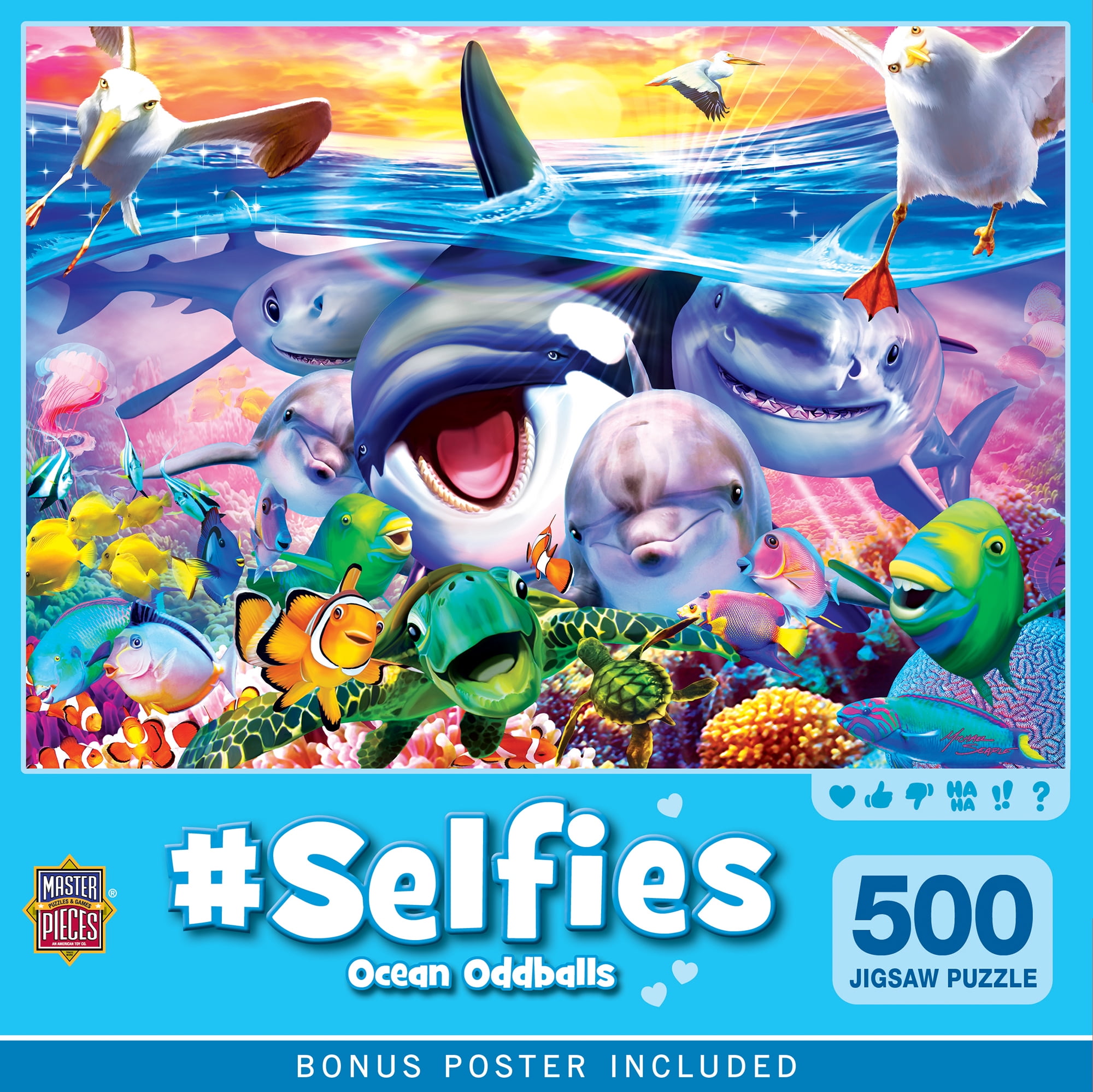Cra-Z-Art Multi-Shaped 500-Piece Jungle Selfies Jigsaw Puzzle