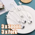 thumbnail image 1 of Travelwant 6 Packs Stainless Steel Gold Dessert Forks and Spoons Set,Serving Flatware Set, Copper Serving Flatware Set, Cake Server,Mini Golden Coffee Spoons,Cute Fruit Salad Cake Forks, 1 of 1