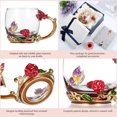 thumbnail image 3 of Red Rose Enamel Craft Water Cup Drink Mug con mango Design Tea Coffee Cup with Spoon Paño Abanopi Rojo/tipo 2, 3 of 7