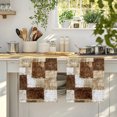 thumbnail image 4 of Patchwork Texture Kitchen Towels Set of 4, Retro Rustic Blocks Abstract Linen Brown Absorbent Dish Towels for Kitchen, Microfiber Hand Towel, Quick Drying Tea Towel for Cleaning Decorative Dishcloths, 4 of 7