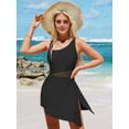 thumbnail image 2 of Charmo Maillot de Bain une Pièce à Fente Latérale pour Femmes en Maille, Contrôle du Ventre, Robe de Bain Modeste, 2 of 6