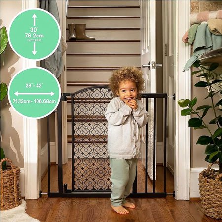 Open Box Summer Infant Modern Home Walk-Thru Safety Pet and Baby Gate 27733Z - Espresso