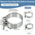thumbnail image 2 of Uxcell 4Pcs 64-67mm T-Bolt Hose Clamp Intercooler Pipe Clip for 2.52"-2.64" Pipe, 2 of 6