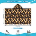 thumbnail image 2 of Black Orange Skull Pattern Hooded Bath Towel，50"x30" for Ages 3 To 12 Kids, Quick Dry Lightweight Soft Microfiber Hood Beach Towel Cover Up for Kids, 2 of 7