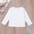thumbnail image 5 of Douhoow Toddler Baby Girl Long Sleeve T-Shirt Spring Crew Neck Cotton Ruffles Solid Color Tops, 5 of 8