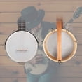 thumbnail image 4 of 26 Inch Banjo Banjolele Ukulele 4String VintagePlated with Carrying Bag Electronic Tuner, 4 of 8