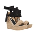 thumbnail image 1 of Alpargata sandalia de plataforma con yute natural para mujer con ajuste de listones negro estilizados. Platonia  ANTONELLA-03-NEGRO, 1 of 6