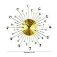 thumbnail image 3 of DecMode Gold Metal Glam Wall Clock, 15”L x 0.5”W x 15”H, Features Starburst Design, 3 of 13