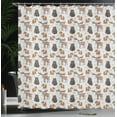 thumbnail image 3 of Ambesonne Moose Shower Curtain, Cartoon Bear Squirrel Art, 69"Wx75"L, Pale Taupe and Lime Green, 3 of 4