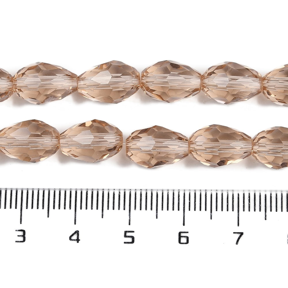 Transparent Glass Beads Strands Faceted Teardrop Camel 11.5x8mm Hole: 1.2mm about 55~57pcs/strand 25.59 inch(65cm)