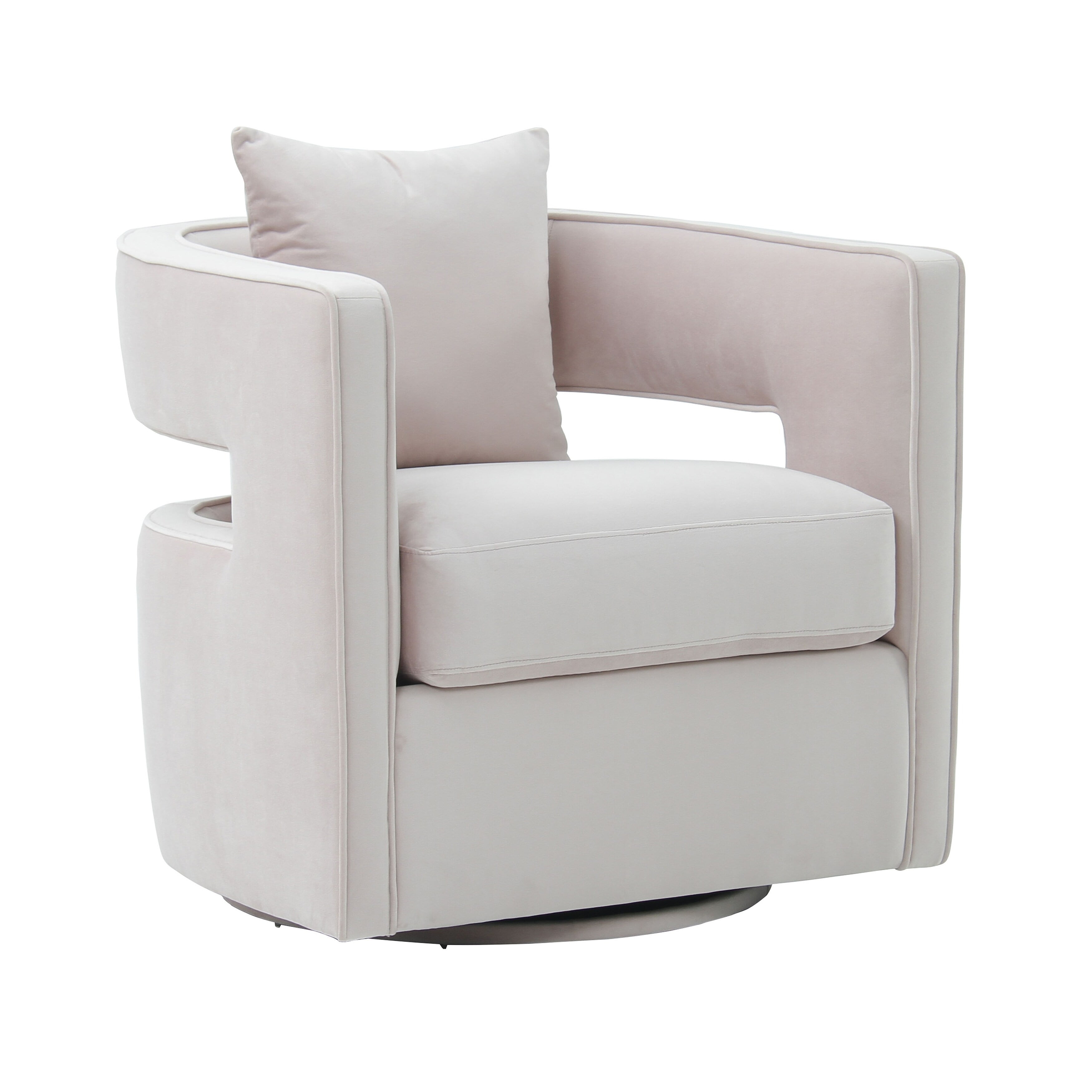 TOV Furniture Kennedy Velvet Swivel Chair Blush Walmart