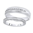 thumbnail image 2 of AFFY Round Cut White Natural Diamond His And Hers Wedding Band Ring Set in 14K White Gold (0.38 Cttw) By, 2 of 2