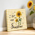 thumbnail image 3 of Canvas Wall Art, Sunflower Framed Canvas Prints for Bathroom Desk, Yellow Plaid Lattice You Are My Sunshine Small Gallery Wrapped Wall Decor for Home Office, Gifts, 8"x8" Ship Next Day, 3 of 9