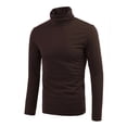 thumbnail image 2 of INSPIRE CHIC Men's Sweaters Pullover Turtle Neck Long Sleeve Stretchy Slim Fit Tops 38 Brown, 2 of 7