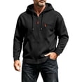 thumbnail image 2 of fnnxeal Mens Sweatshirts Solid Long Sleeve Fall Zipper Casual Hoodie Black Sweatshirts for Men Size L, 2 of 9