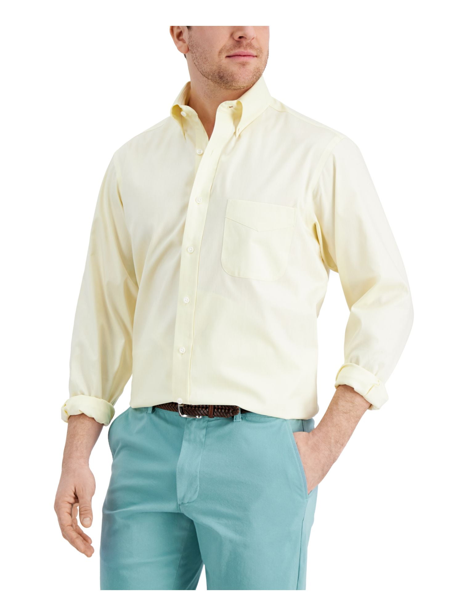 Herren Nwt $93 Club Room Men Regular-Fit Blue Long-Sleeve Button Dress  Shirt 16 34/35 L LA2210140