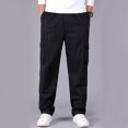 thumbnail image 5 of Mens Lightweight Sweatpants Big and Tall Solid Black Pants Size 6XL, 5 of 5