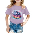 thumbnail image 3 of ibiyuan Girls Shirt Short Sleeve Tshirts Girls Tshirts Funny Graphic Toddler Girl Tops 5t Crewneck Basic Tees Cozy Family Vacation Trip Tee,12-13 Years, 3 of 4