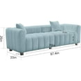 thumbnail image 5 of SZLIZCCC 87.4'' 3 Seater Velvet Sofa Loveseat , Piano key sofa Modern Bubble Upholstered Couch with 2 Pillows and Metal Feet for Living Room Blue, 5 of 8