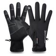 thumbnail image 2 of 1 Paire de Gants de Cyclisme Imperméable en Polaire Résistant au Vent Conception de Fermeture Éclair Écran Tactile Gants de Ski Masculins pour l'Extérieur, 2 of 9